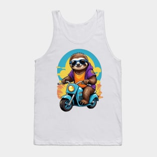 Motorbike Riding Sloth Tank Top